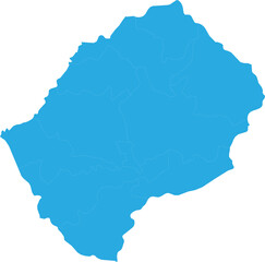lesotho map. High detailed blue map of lesotho on transparent background.