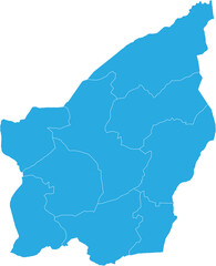 san Marino map. High detailed blue map of san Marino on transparent background.