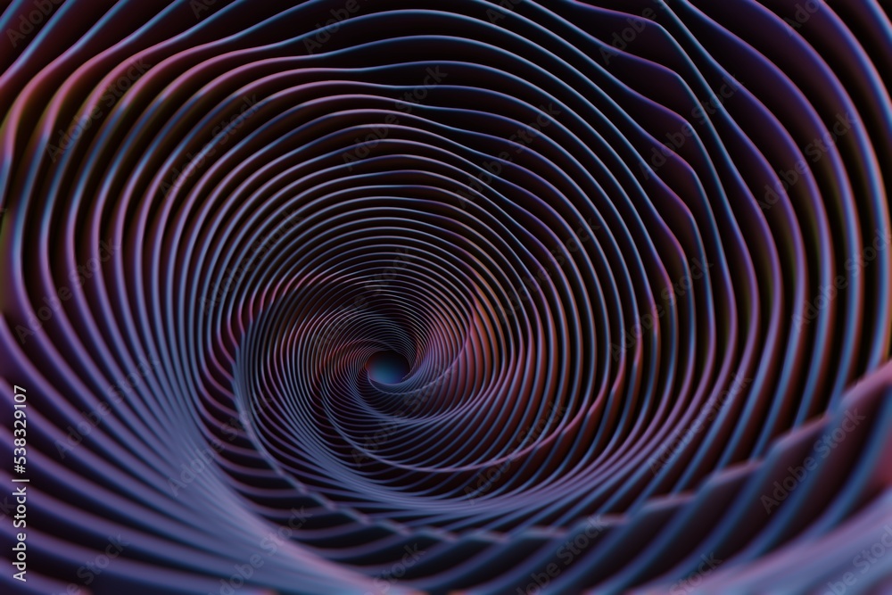 Aufkleber Wonderful Abstract colourful swirl golden ratio background. Starburst dynamic wave. 3d rendering illustration  Background pattern for design.