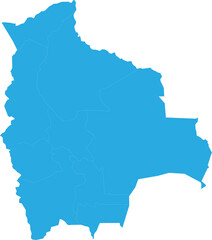 Fototapeta premium bolivia map. High detailed blue map of bolivia on transparent background.