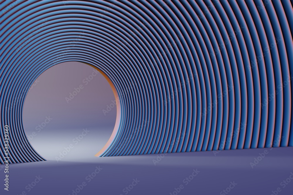 Fototapete Abstract scene background. Product presentation, mock up. geometric  shiny swirl background. Starburst dynamic rings. 3d rendering illustration Background pattern for design..
