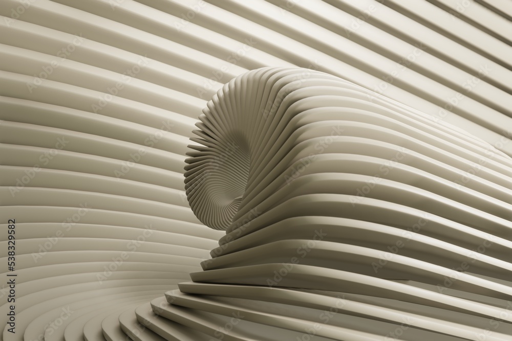 Leinwandbilder Wonderful  abstract luxury  design background. Trendy white gradient shapes. Liquid curve shape in motion. 3d rendering illustration Background pattern for design.
