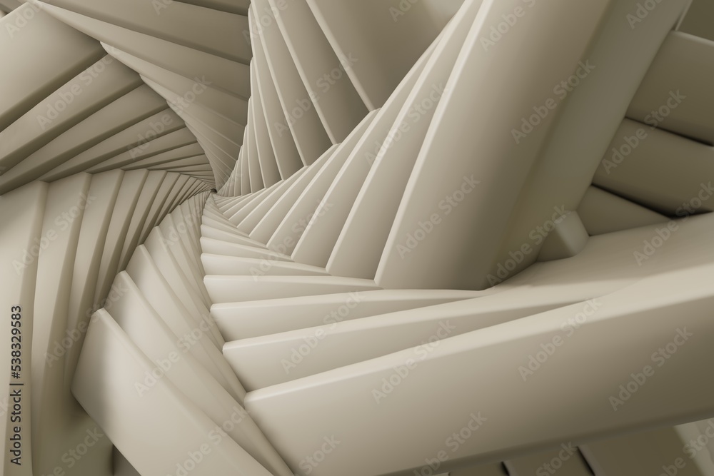 Leinwandbilder Wonderful  abstract luxury  design background. Trendy white gradient shapes. Liquid curve shape in motion. 3d rendering illustration Background pattern for design.