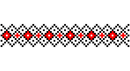 Embroidered good like old handmade cross-stitch ethnic Ukraine pattern. Ukrainian towel ornament, rushnyk called, vector.