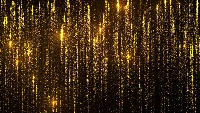 Golden particles animation. Loopable going up event sequence with glow flares.
