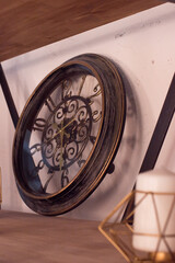 antique clock on the shelf rack