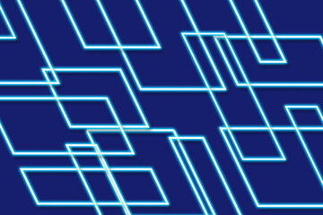 blue shiny rectangle shapes on dark blue background. realistic isolated neon sign of frames for decoration and covering on the wall background. Concept of descent and VIP for studio, club or office