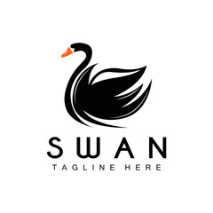 Fototapeta premium Swan Logo, Bird Animal Design, Duck Logo, Product Brand Label Vector