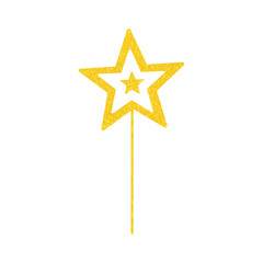 Yellow Glitter Star Stick