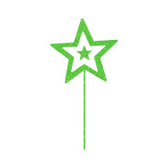 Green Glitter Star Stick