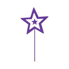 Purple Glitter Star Stick