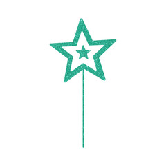 Green Glitter Star Stick