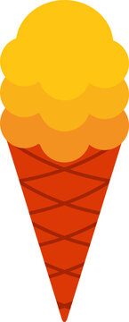 Risograph Ice Cream Orange Color Illustration 