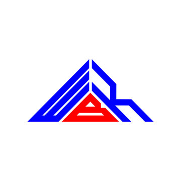 WBK letter logo creative design with vector graphic, WBK simple and modern logo in triangle shape.