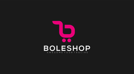 trolley letter B logo design vector Illustration
