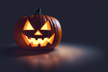 Highly detailed Jack O' Lantern, halloween themed, made by AI