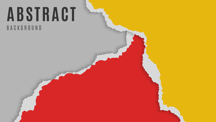 Abstract Red and Yellow Paper Torn Frame Template