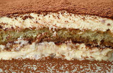 Closeup the Layers of Mouthwatering Tiramisu