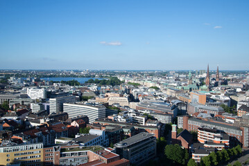 Fototapeta na wymiar Aerial view of Hamburg