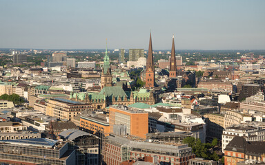 Fototapeta na wymiar Aerial view of Hamburg