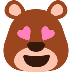 Love bear emoji. Cute teddy bear face
