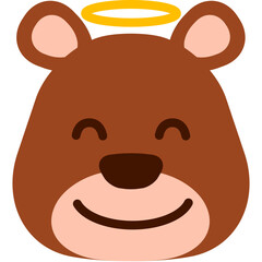 Holy bear emoji. Cute teddy bear face