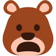 Shock bear emoji. Cute teddy bear face