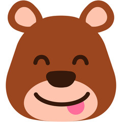 Happy bear emoji. Cute teddy bear face