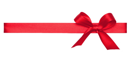 Red Ribbon Tie, isolated on transparent background