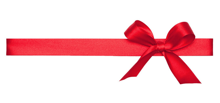 Red Ribbon Tie, isolated on transparent background