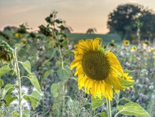 Sonnenblume am Abend