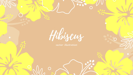 ハイビスカス 背景素材 フレーム 壁紙	
