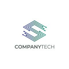 Technology Letter S logo made with lines. simple and modern.
