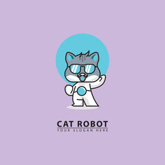 vector astronaut cat logo icon