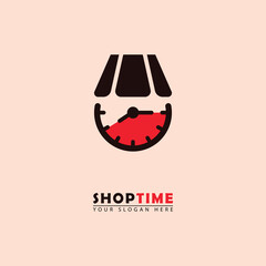 vector time shopping logo icon