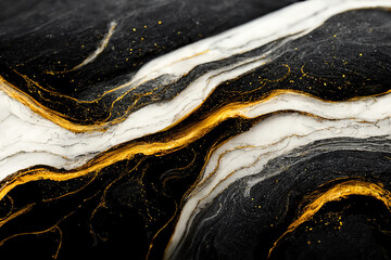 Abstract marble textured background. Fluid art modern wallpaper. Luxury marble with gold paint	