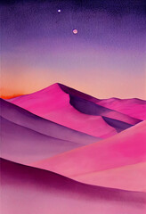 pink desert - obrazy, fototapety, plakaty