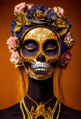 Dia de los Muerte La Catrina Mexiko 3D Rendering AI Digital Illustration No real Person Allerheiligen