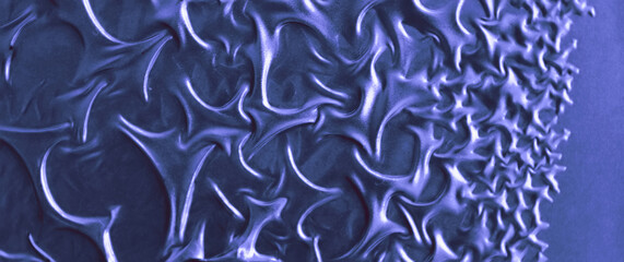 Beautiful dark blue iron pattern. Cracked surface painted in dark blue color. May be used as background. Banner