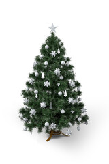 Colorful Christmas Tree are On Isolated White Background