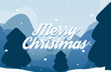 Vector illustration of christmas banner background with snowy atmosphere