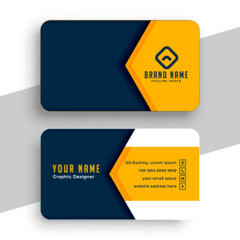 Blue and yellow elegant visiting card template vector