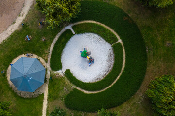 Aerial view of a children playground
