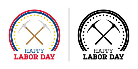 Happy Labor Day banner isolated on white background
