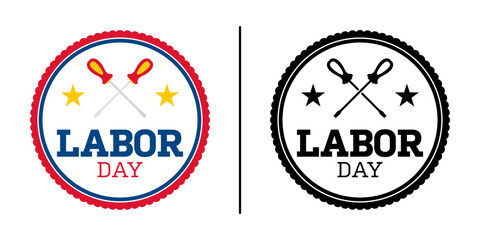 Happy Labor Day banner isolated on white background