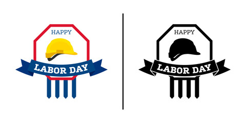 Happy Labor Day banner isolated on white background