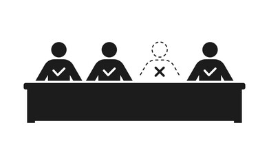 Audience, missing member pictogram. Isolated vector icon on white background. - obrazy, fototapety, plakaty