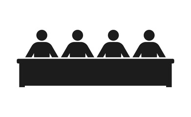 Audience, tribunal pictogram. Isolated vector icon on white background.