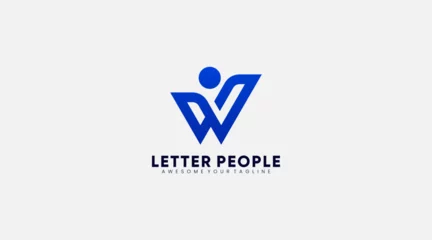 Foto op Aluminium Letter w logo connected people vector design template © Norin