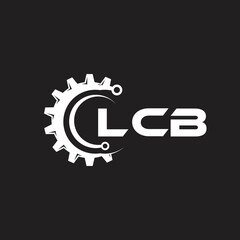 LCB letter technology logo design on black background. LCB creative initials letter IT logo concept. LCB setting shape design.
